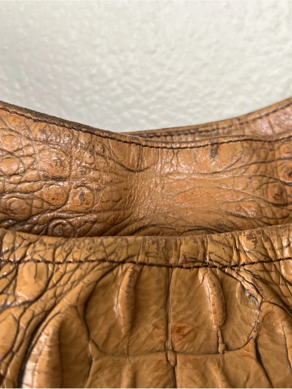 Brahmin Croc-Embossed Leather Hobo Shoulder Bag - READ
